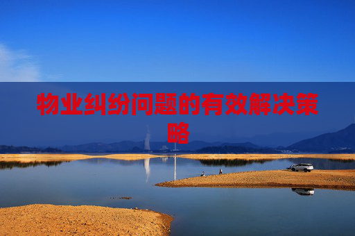物业纠纷问题的有效解决策略